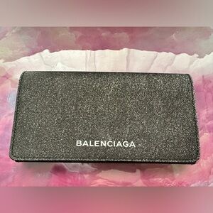 Balenciaga Silver Glitter Wallet/Clutch (NWOT; Silver/Gray)